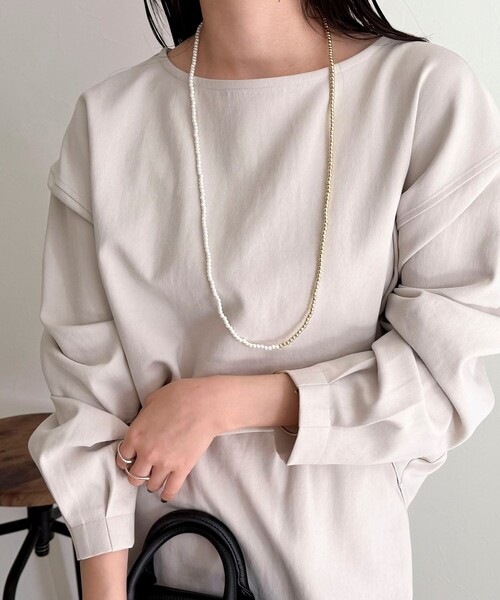 fredy emue(フレディエミュ)の「【セットアップ対応】パウダリーツイルコクーンブラウス(シャツ/ブラウス・レディース・ブラック/ベージュ/オフホワイト/ネイビー・38)」の13枚目の写真