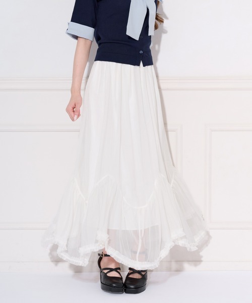 rurumu:/ルルムウ/lace frill long skirt（スカート）｜rurumu