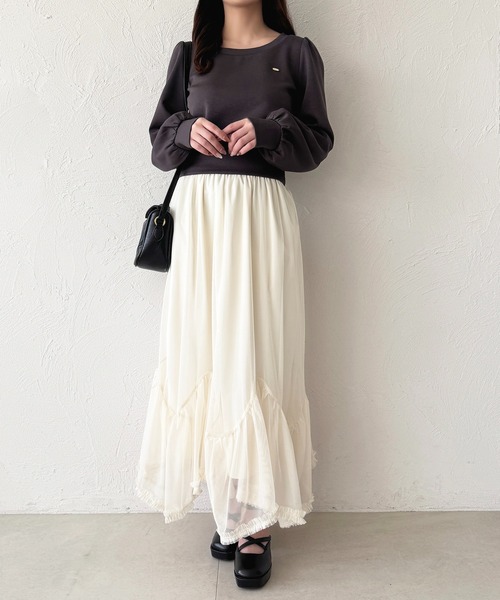 apres jour（アプレジュール）の「アシメチュールスカート（スカート・レディース・アイボリー/ブラック/ブラック系その他・フリー/X-LARGE）」の16枚目の写真