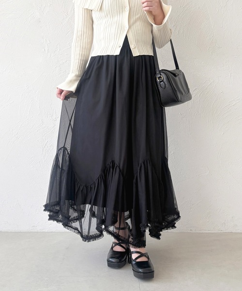 apres jour（アプレジュール）の「アシメチュールスカート（スカート・レディース・アイボリー/ブラック/ブラック系その他・フリー/X-LARGE）」の22枚目の写真