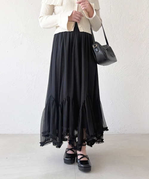 apres jour（アプレジュール）の「アシメチュールスカート（スカート・レディース・アイボリー/ブラック/ブラック系その他・フリー/X-LARGE）」の20枚目の写真
