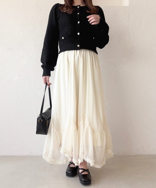 apres jour（アプレジュール）の「アシメチュールスカート（スカート・レディース・アイボリー/ブラック/ブラック系その他・フリー/X-LARGE）」の15枚目の写真