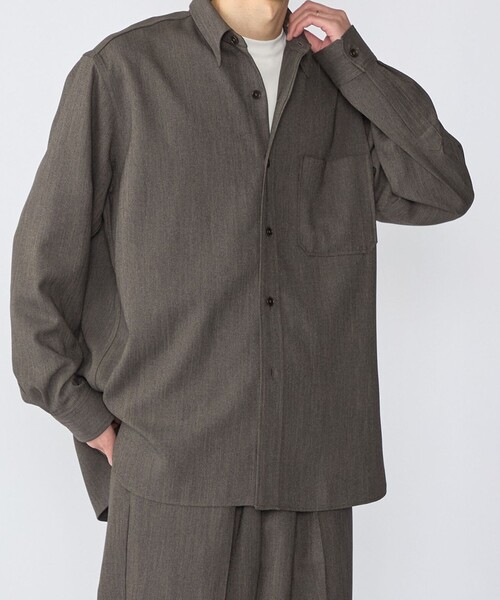 SHIPS（シップス）の「SHIPS: Comfy Line シャツ アウター（シャツ/ブラウス・メンズ・ネイビー/チャコールグレー・SMALL/MEDIUM/LARGE/X-LARGE）」の2枚目の写真