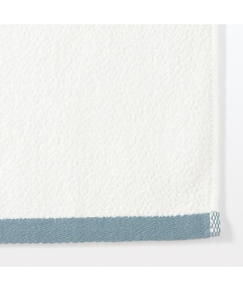 無印良品（ムジルシリョウヒン）の「縁カラー付　コンパクトフェイスタオル２枚組　２５×７０ｃｍ（タオル・メンズ・グリーン系/ブルー系・FREE）」の7枚目の写真