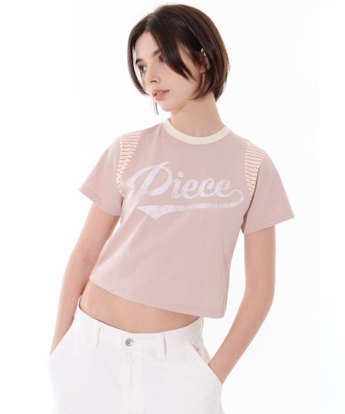 PIECEMAKER(ピースメーカー)の「PIECE AUTHENTIC CROP TEE (PINK)(Tシャツ/カットソー・レディース・その他・FREE)」の1枚目の写真