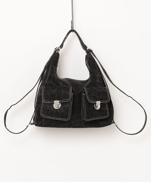 FREE STYLISTS(フリー スタイリスト)の「Y2K レオパードバックルレザーショルダーバッグ 3WAY(ショルダーバッグ・レディース・ブラック/ダークブラウン・FREE)」の4枚目の写真