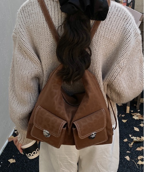 FREE STYLISTS(フリー スタイリスト)の「Y2K レオパードバックルレザーショルダーバッグ 3WAY(ショルダーバッグ・レディース・ブラック/ダークブラウン・FREE)」の8枚目の写真