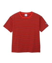【Champion/チャンピオン】レディース ボーダーショートスリーブポケットTシャツ