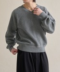 epnok（エプノック）の「メランジVネックルーズニット（ニット/セーター・SMALL）」