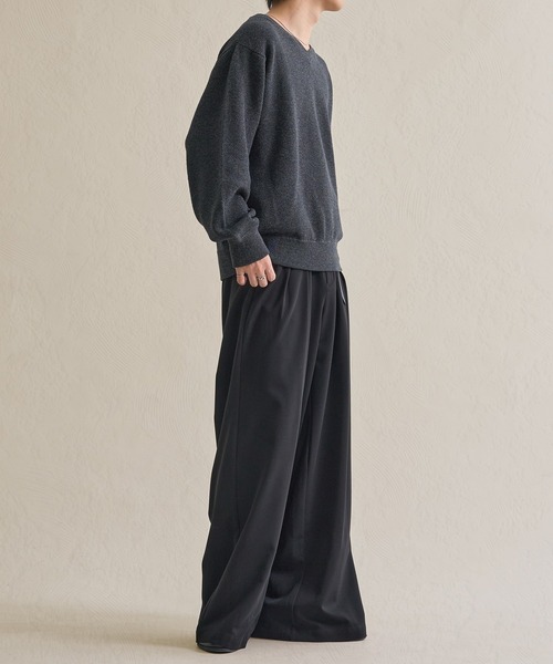 epnok（エプノック）の「メランジVネックルーズニット（ニット/セーター・メンズ・グレー/チャコールグレー/テラコッタ・SMALL/MEDIUM/LARGE）」の4枚目の写真