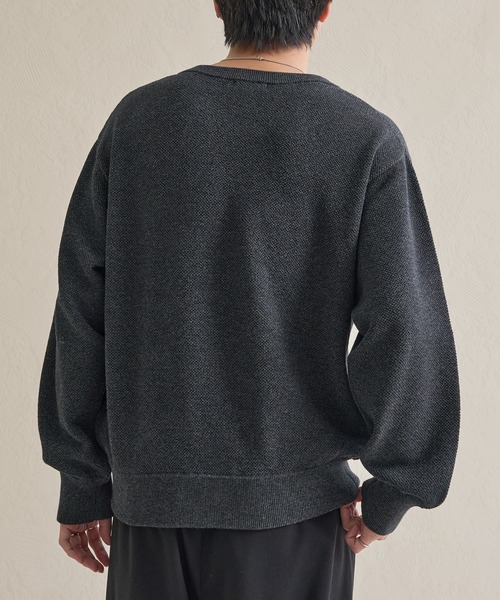 epnok（エプノック）の「メランジVネックルーズニット（ニット/セーター・メンズ・グレー/チャコールグレー/テラコッタ・SMALL/MEDIUM/LARGE）」の9枚目の写真