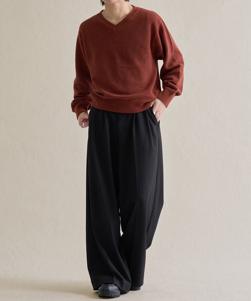 epnok（エプノック）の「メランジVネックルーズニット（ニット/セーター・メンズ・グレー/チャコールグレー/テラコッタ・SMALL/MEDIUM/LARGE）」の14枚目の写真