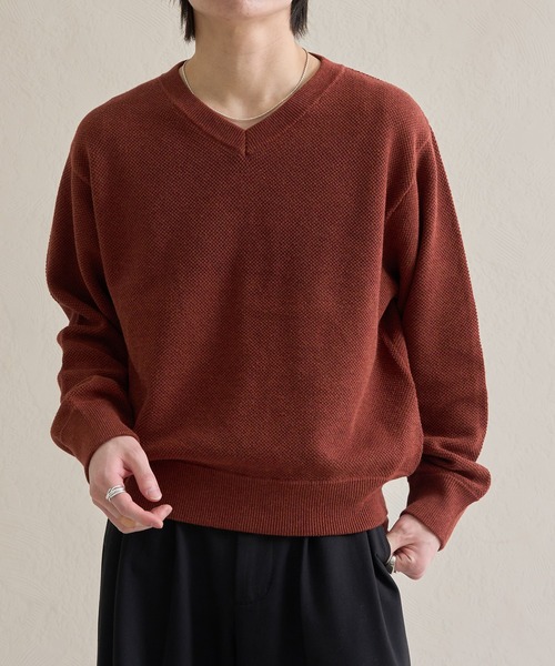 epnok（エプノック）の「メランジVネックルーズニット（ニット/セーター・メンズ・グレー/チャコールグレー/テラコッタ・SMALL/MEDIUM/LARGE）」の19枚目の写真