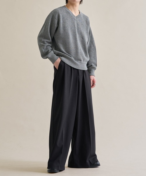 epnok（エプノック）の「メランジVネックルーズニット（ニット/セーター・メンズ・グレー/チャコールグレー/テラコッタ・SMALL/MEDIUM/LARGE）」の22枚目の写真