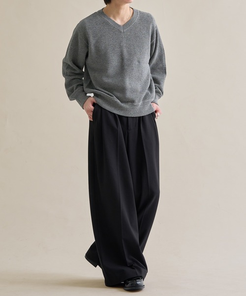 epnok（エプノック）の「メランジVネックルーズニット（ニット/セーター・メンズ・グレー/チャコールグレー/テラコッタ・SMALL/MEDIUM/LARGE）」の21枚目の写真