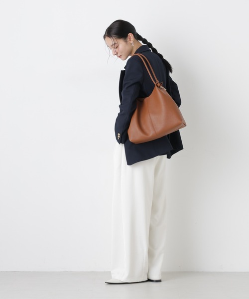 NANO universe（ナノユニバース）の「ノットハンドルビッグトート（トートバッグ・レディース・ブラウン/アイボリー・F）」の5枚目の写真