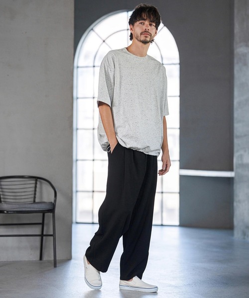 CAMBIO（カンビオ）の「mt10220- Nep Short Sleeve Tee ネップTシャツ(2026GIM-015)（Tシャツ/カットソー・メンズ・ブラック/ホワイト/グレー・S/M/L）」の7枚目の写真