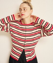 Rouge vif Anna | ストライプ組織前後2WAYニット/カーディガン(ニット/セーター)