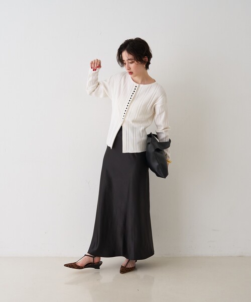 Rouge vif Anna（ルージュヴィフアンナ）の「ストライプ組織前後2WAYニット/カーディガン（ニット/セーター・レディース・ネイビー/オフホワイト/その他・フリー）」の21枚目の写真