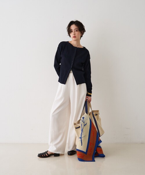 Rouge vif Anna（ルージュヴィフアンナ）の「ストライプ組織前後2WAYニット/カーディガン（ニット/セーター・レディース・ネイビー/オフホワイト/その他・フリー）」の16枚目の写真