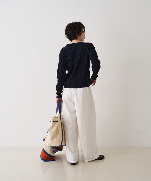 Rouge vif Anna（ルージュヴィフアンナ）の「ストライプ組織前後2WAYニット/カーディガン（ニット/セーター・レディース・ネイビー/オフホワイト/その他・フリー）」の17枚目の写真