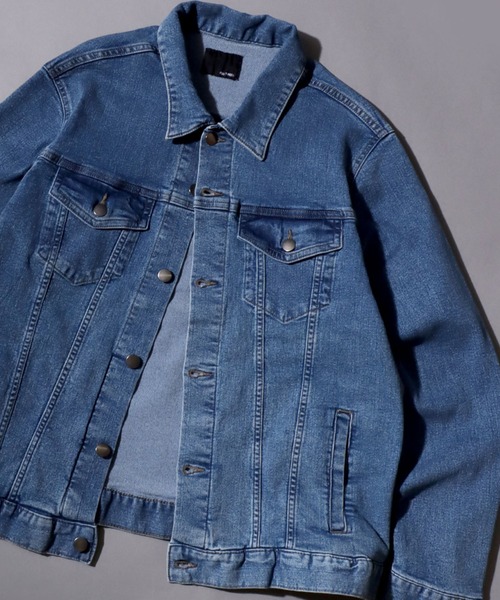 ANPAS(アンパス)の「Comfort-Stretch Denim Trucker Jacket / ストレッチデニムトラッカージャケット サードタイプ(3rd)Gジャン メンズ レディース ユニセックス(デニムジャケット・メンズ・ブラック/ネイビー/ブルー系その他/ブルー/ライトブルー・M/L/S/XL)」の4枚目の写真