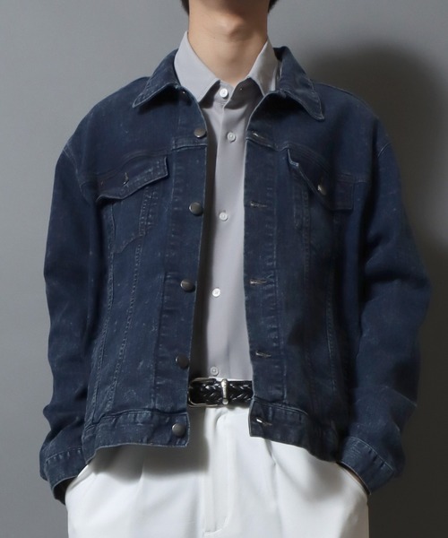 ANPAS(アンパス)の「Comfort-Stretch Denim Trucker Jacket / ストレッチデニムトラッカージャケット サードタイプ(3rd)Gジャン メンズ レディース ユニセックス(デニムジャケット・メンズ・ブラック/ネイビー/ブルー系その他/ブルー/ライトブルー・M/L/S/XL)」の20枚目の写真