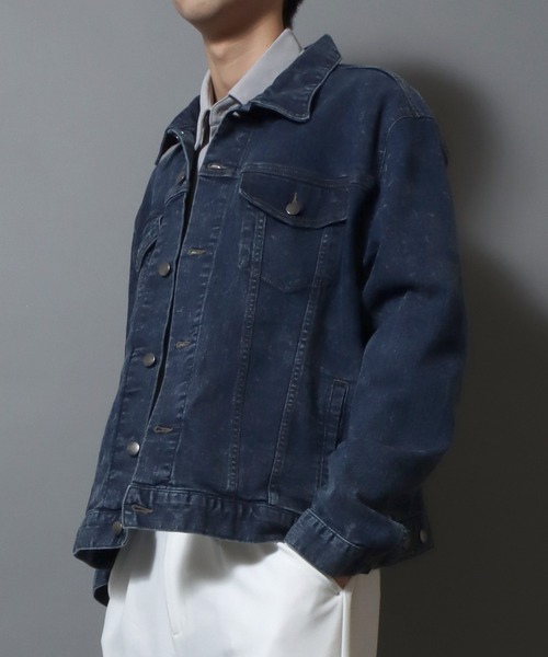 ANPAS(アンパス)の「Comfort-Stretch Denim Trucker Jacket / ストレッチデニムトラッカージャケット サードタイプ(3rd)Gジャン メンズ レディース ユニセックス(デニムジャケット・メンズ・ブラック/ネイビー/ブルー系その他/ブルー/ライトブルー・M/L/S/XL)」の21枚目の写真