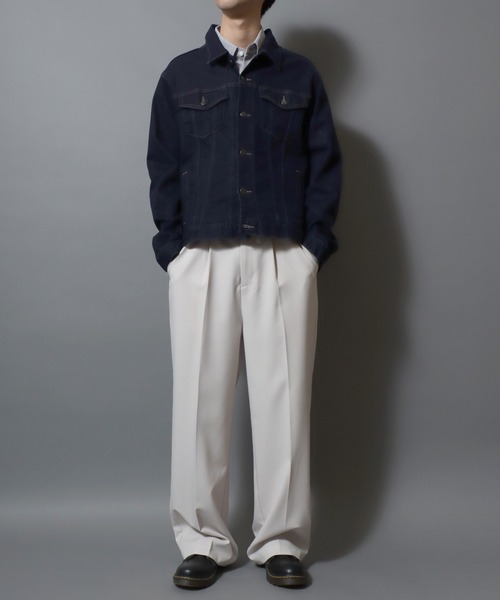 ANPAS(アンパス)の「Comfort-Stretch Denim Trucker Jacket / ストレッチデニムトラッカージャケット サードタイプ(3rd)Gジャン メンズ レディース ユニセックス(デニムジャケット・メンズ・ブラック/ネイビー/ブルー系その他/ブルー/ライトブルー・M/L/S/XL)」の19枚目の写真