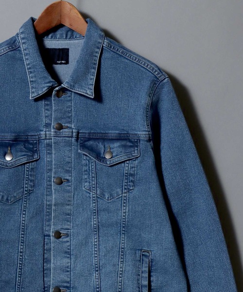 ANPAS(アンパス)の「Comfort-Stretch Denim Trucker Jacket / ストレッチデニムトラッカージャケット サードタイプ(3rd)Gジャン メンズ レディース ユニセックス(デニムジャケット・メンズ・ブラック/ネイビー/ブルー系その他/ブルー/ライトブルー・M/L/S/XL)」の6枚目の写真