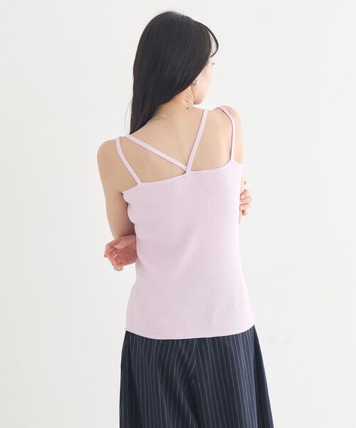 earth music&ecology(アースミュージックアンドエコロジー)の「【毛玉防止/洗える】SET2点クロスニット+キャミソール(ニット/セーター・レディース・ブラック/ピンク/イエロー/アイボリー・FREE)」の11枚目の写真