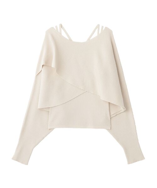 earth music&ecology(アースミュージックアンドエコロジー)の「【毛玉防止/洗える】SET2点クロスニット+キャミソール(ニット/セーター・レディース・ブラック/ピンク/イエロー/アイボリー・FREE)」の6枚目の写真