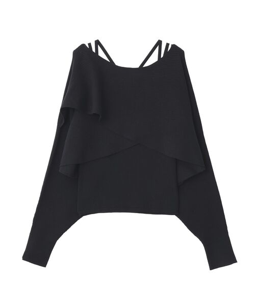 earth music&ecology(アースミュージックアンドエコロジー)の「【毛玉防止/洗える】SET2点クロスニット+キャミソール(ニット/セーター・レディース・ブラック/ピンク/イエロー/アイボリー・FREE)」の7枚目の写真