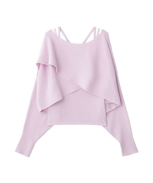 earth music&ecology(アースミュージックアンドエコロジー)の「【毛玉防止/洗える】SET2点クロスニット+キャミソール(ニット/セーター・レディース・ブラック/ピンク/イエロー/アイボリー・FREE)」の8枚目の写真