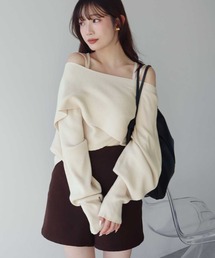 earth music&ecology | 【毛玉防止/洗える】SET2点クロスニット＋キャミソール(ニット/セーター)