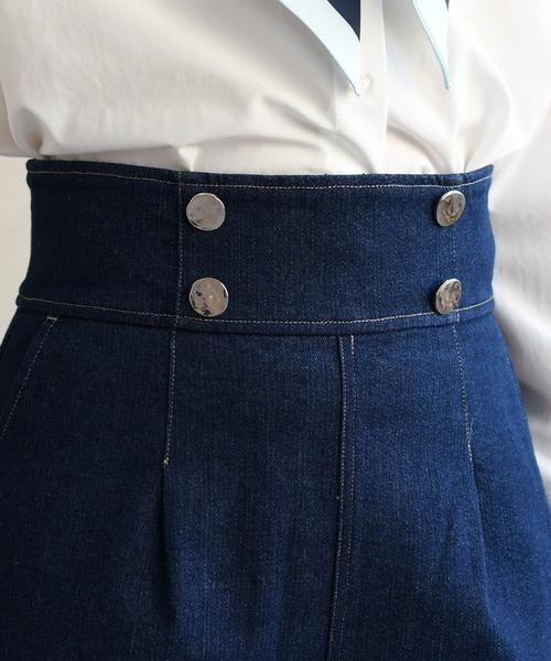 31 Sons de mode（トランテアン　ソン　ドゥ　モード）の「2026春夏新作 レースアップデニムワイドパンツ（デニムパンツ・レディース・ブルー/インディゴブルー・S/M）」の19枚目の写真