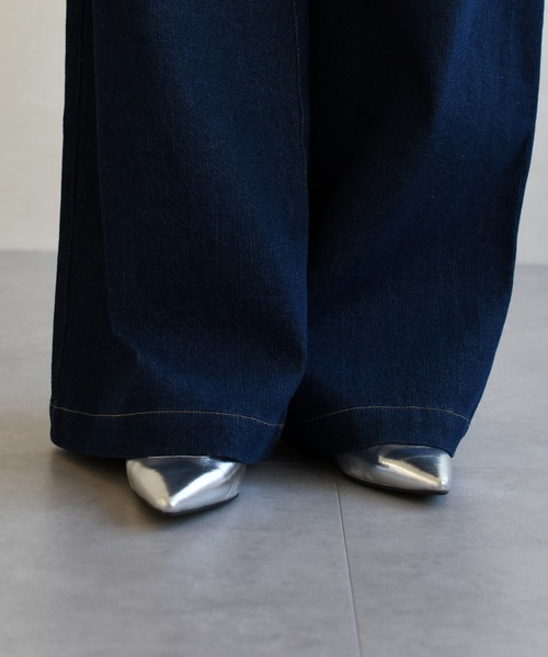 31 Sons de mode（トランテアン　ソン　ドゥ　モード）の「2026春夏新作 レースアップデニムワイドパンツ（デニムパンツ・レディース・ブルー/インディゴブルー・S/M）」の21枚目の写真