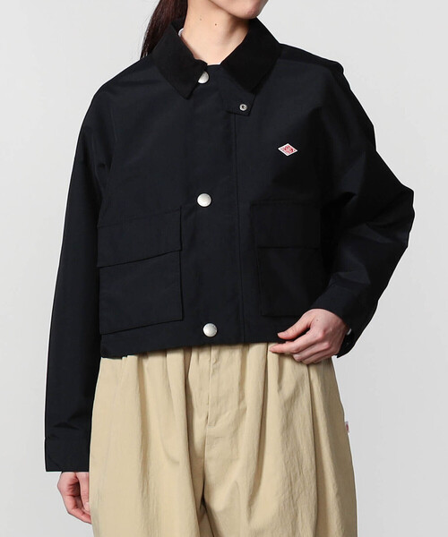 DANTON（ダントン）の「DANTON | ナイロンタフタ ショートジャケット WOMEN（カバーオール・レディース・ベージュ系その他/ブラック/イエロー・36/38）」の2枚目の写真