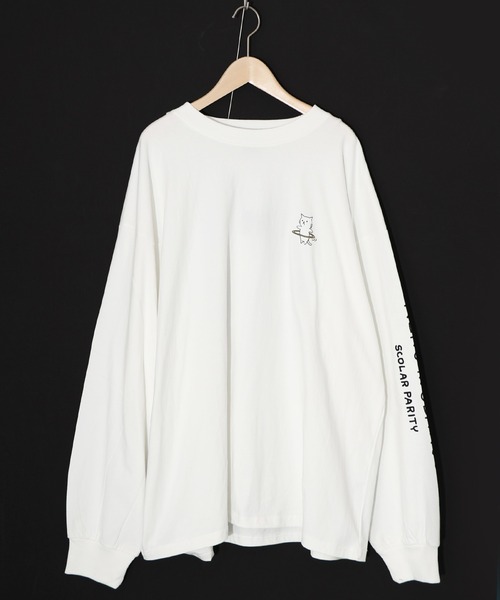 ScoLar（スカラー）の「361105：ネコの洗脳柄ロングスリーブTシャツ（Tシャツ/カットソー・レディース・グリーン/ブラック/パープル/オフホワイト・M）」の17枚目の写真