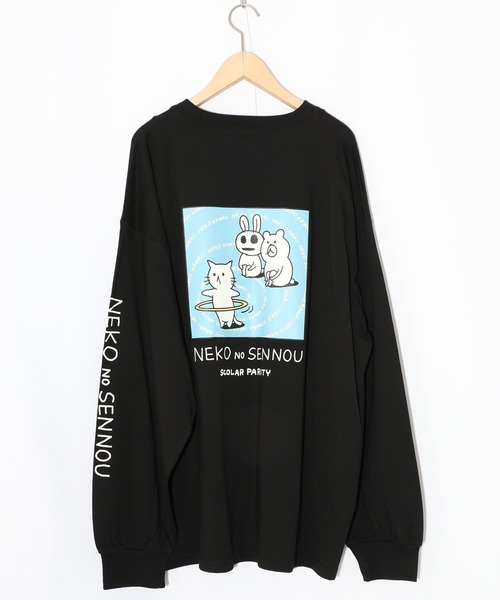 ScoLar（スカラー）の「361105：ネコの洗脳柄ロングスリーブTシャツ（Tシャツ/カットソー・レディース・グリーン/ブラック/パープル/オフホワイト・M）」の20枚目の写真