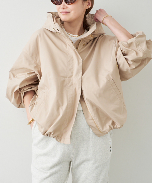 Deuxieme Classe（ドゥーズィエムクラス）の「WASHED STAND ジップ ブルゾン（その他アウター・レディース・ベージュ/ブラック・FREE）」の3枚目の写真