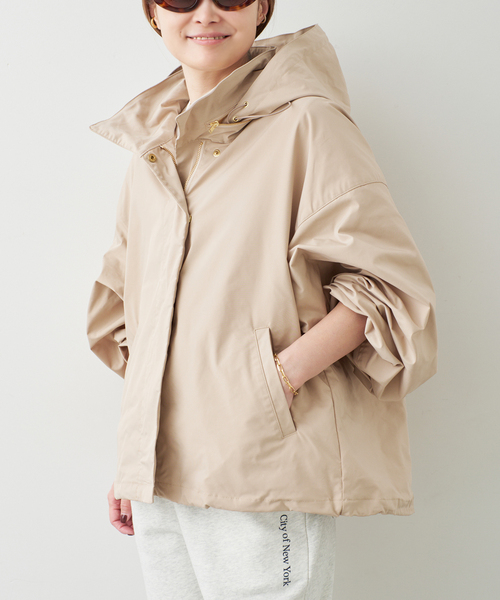 Deuxieme Classe（ドゥーズィエムクラス）の「WASHED STAND ジップ ブルゾン（その他アウター・レディース・ベージュ/ブラック・FREE）」の4枚目の写真