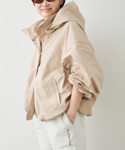 Deuxieme Classe（ドゥーズィエムクラス）の「WASHED STAND ジップ ブルゾン（その他アウター・レディース・ベージュ/ブラック・FREE）」の5枚目の写真