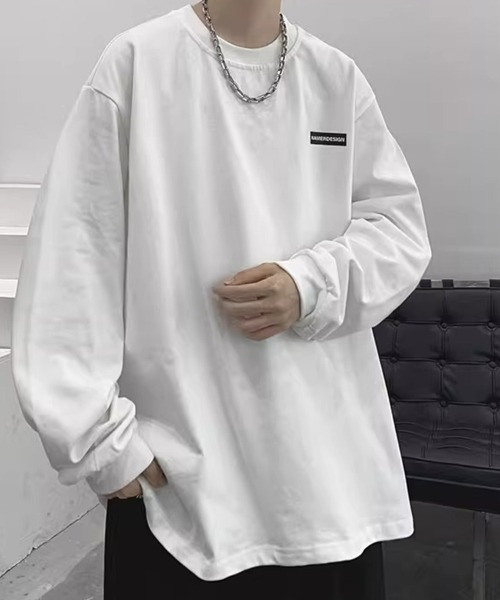 KELVIN(ケルヴァン)の「Minimal Logo Oversized Tee ミニマルロゴ オーバーサイズ Tシャツ(ロンT)(Tシャツ/カットソー・メンズ・ホワイト/ブラック・LARGE/MEDIUM)」の1枚目の写真