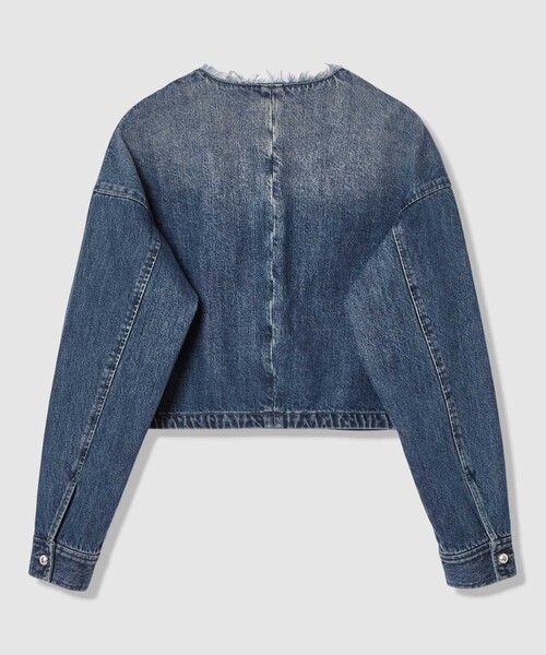 allureville（アルアバイル）の「デニムノーカラージャケット（ノーカラージャケット・レディース・インディゴブルー・2/1）」の8枚目の写真