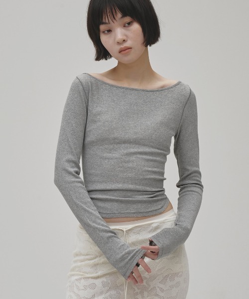 TODAYFUL(トゥデイフル)の「Soft Fraise Tops(Tシャツ/カットソー・レディース・スミクロ/グレー/アイボリー・FREE)」の1枚目の写真