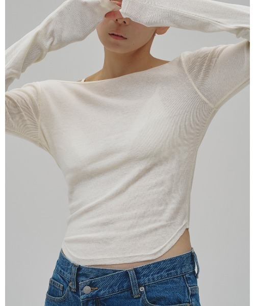 TODAYFUL(トゥデイフル)の「Soft Fraise Tops(Tシャツ/カットソー・レディース・スミクロ/グレー/アイボリー・FREE)」の4枚目の写真