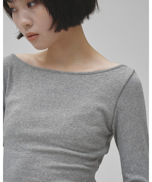 TODAYFUL(トゥデイフル)の「Soft Fraise Tops(Tシャツ/カットソー・レディース・スミクロ/グレー/アイボリー・FREE)」の9枚目の写真