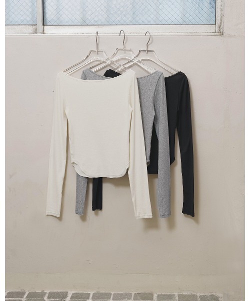 TODAYFUL(トゥデイフル)の「Soft Fraise Tops(Tシャツ/カットソー・レディース・スミクロ/グレー/アイボリー・FREE)」の11枚目の写真