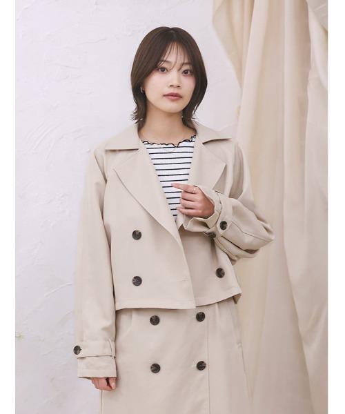 fifth（フィフス）の「【SETUP対応】ショートトレンチコート（その他アウター・レディース・ネイビー/ベージュ・M）」の3枚目の写真